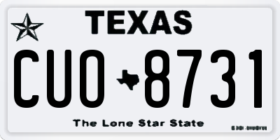 TX license plate CUO8731