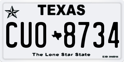 TX license plate CUO8734