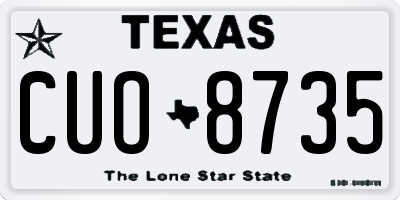 TX license plate CUO8735