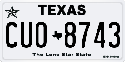 TX license plate CUO8743