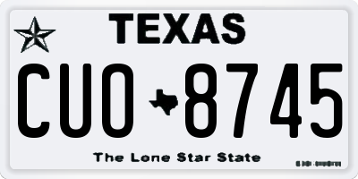 TX license plate CUO8745