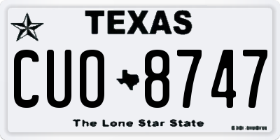 TX license plate CUO8747