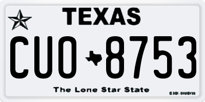 TX license plate CUO8753