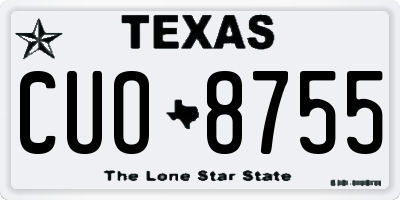 TX license plate CUO8755