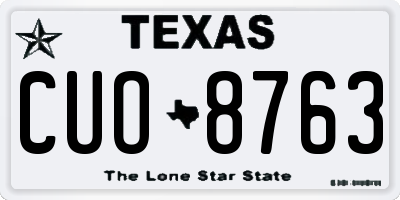 TX license plate CUO8763