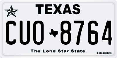 TX license plate CUO8764