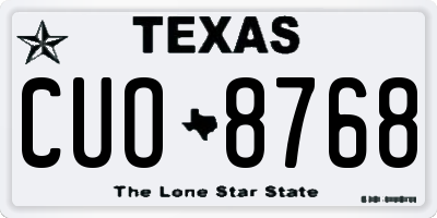 TX license plate CUO8768