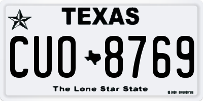 TX license plate CUO8769