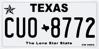 TX license plate CUO8772