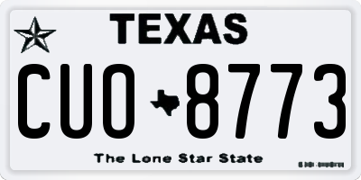 TX license plate CUO8773