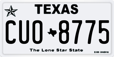 TX license plate CUO8775