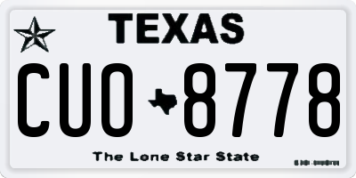 TX license plate CUO8778