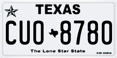 TX license plate CUO8780