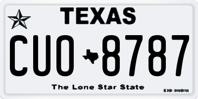 TX license plate CUO8787