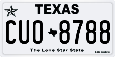 TX license plate CUO8788