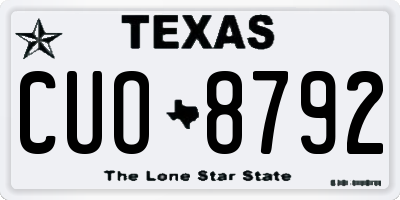 TX license plate CUO8792