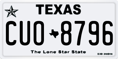 TX license plate CUO8796