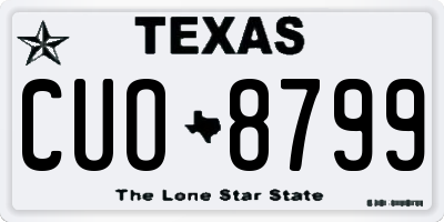 TX license plate CUO8799