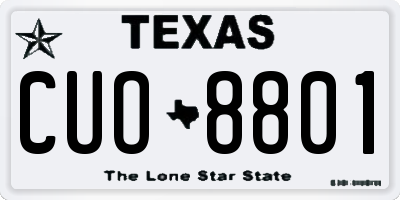 TX license plate CUO8801