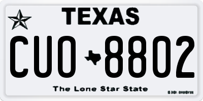 TX license plate CUO8802
