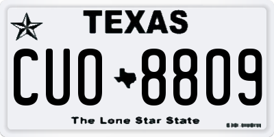 TX license plate CUO8809