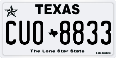 TX license plate CUO8833