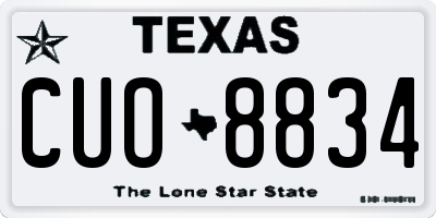 TX license plate CUO8834