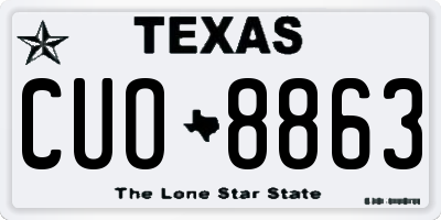 TX license plate CUO8863