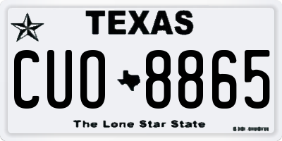 TX license plate CUO8865