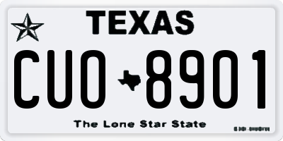 TX license plate CUO8901