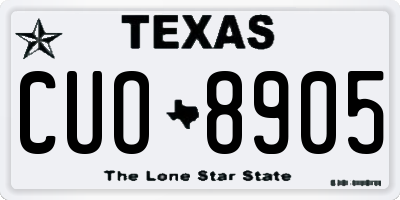 TX license plate CUO8905