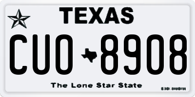 TX license plate CUO8908