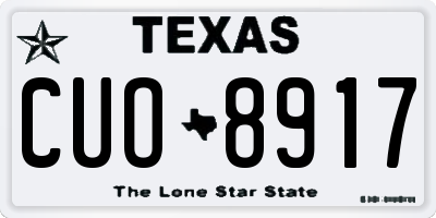 TX license plate CUO8917