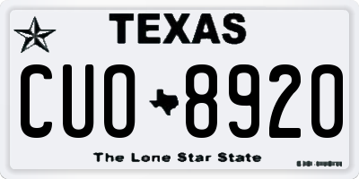 TX license plate CUO8920
