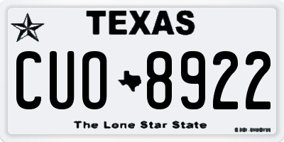TX license plate CUO8922