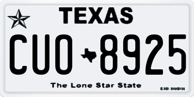 TX license plate CUO8925