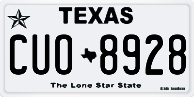 TX license plate CUO8928
