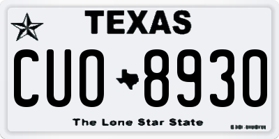TX license plate CUO8930