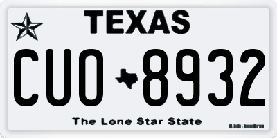 TX license plate CUO8932