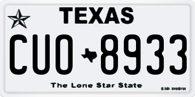 TX license plate CUO8933