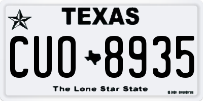 TX license plate CUO8935