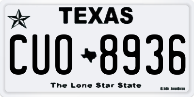TX license plate CUO8936