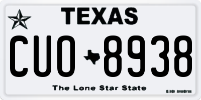 TX license plate CUO8938
