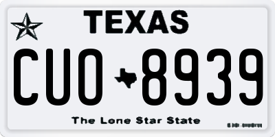 TX license plate CUO8939