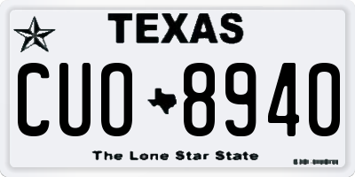TX license plate CUO8940