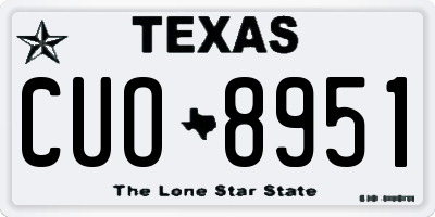 TX license plate CUO8951