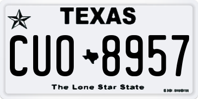 TX license plate CUO8957