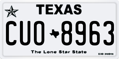 TX license plate CUO8963