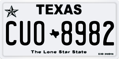 TX license plate CUO8982