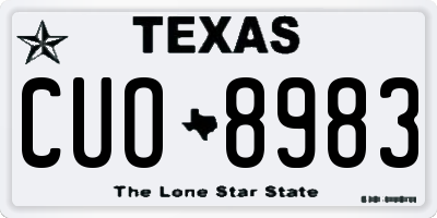 TX license plate CUO8983
